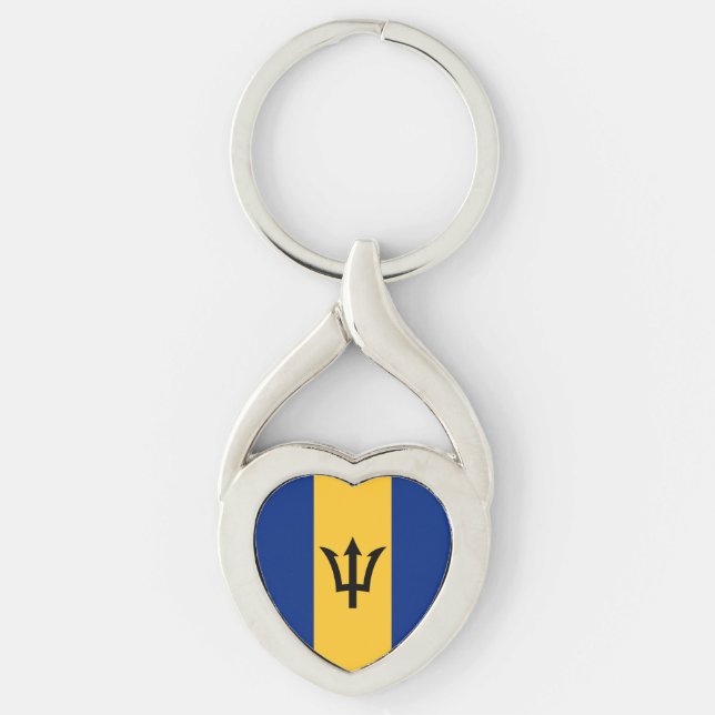 Patriotic Barbados Flag Keychain (Front)