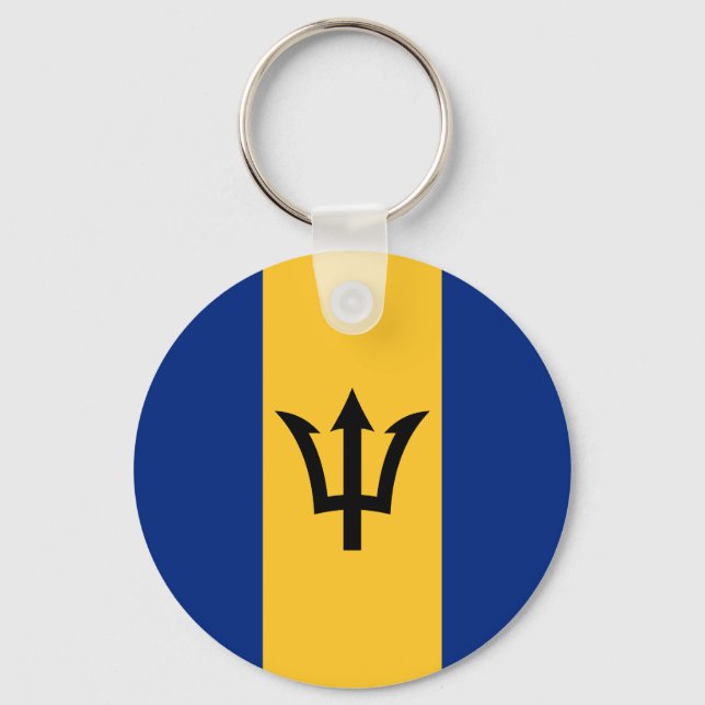 Patriotic Barbados Flag Keychain (Front)