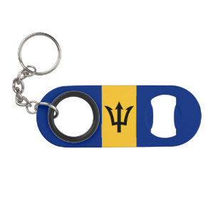 Patriotic Barbados Flag Keychain Bottle Opener