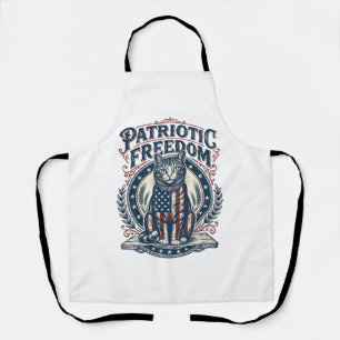 Patriotic Barn Cat Vector Graphic Tee_1 Apron