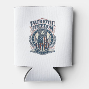 Patriotic Barn Cat Vector Graphic Tee_1 Can Cooler