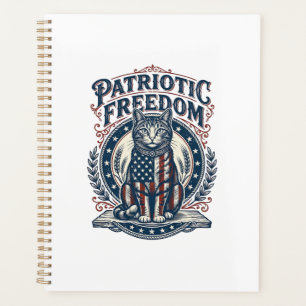 Patriotic Barn Cat Vector Graphic Tee_1 Planner