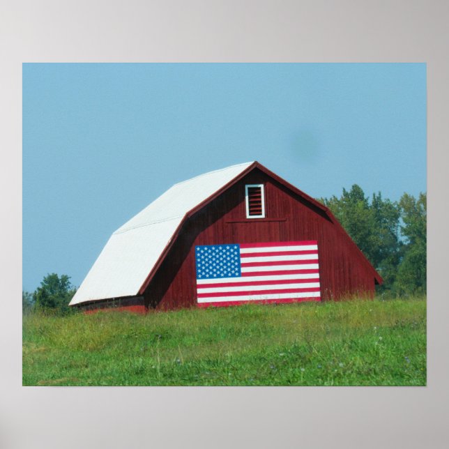 Patriotic Barn in New York State Poster (Front)