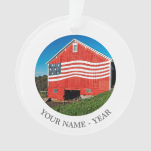 Patriotic Barn Ornament