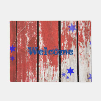 Patriotic barn wood doormat
