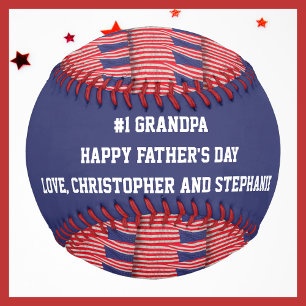 Patriotic Baseball #1 Grandpa, Father's Day, Flags