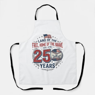 Patriotic Baseball 250 Years Vintage Shirt Design_ Apron