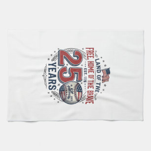 Patriotic Baseball 250 Years Vintage Shirt Design_ Kitchen Towel