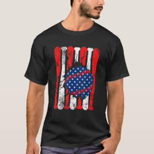 Patriotic Baseball 4th of July  Men USA American F T-Shirt