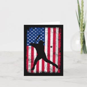 Patriotic Baseball 4th Of July Men Usa American Fl Card