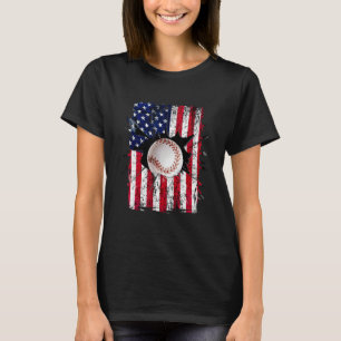 Patriotic Baseball 4th Of July Men USA American Fl T-Shirt
