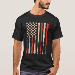 Patriotic Baseball 4th Of July Men USA American Fl T-Shirt
