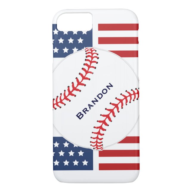 Patriotic Baseball Design iPhone 7 Plus Case (Back)