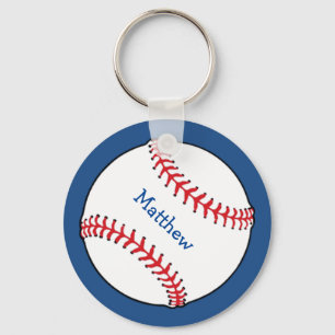 Patriotic Baseball Keychain