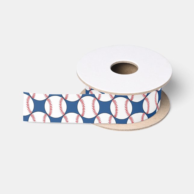 Patriotic Baseball Satin Ribbon (Spool)