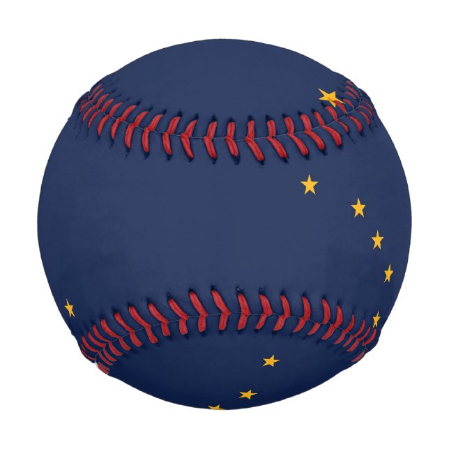 Patriotic baseball with flag of Alaska, USA (Back)