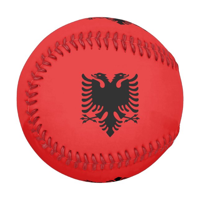 Patriotic baseball with flag of Albania (Front Left)