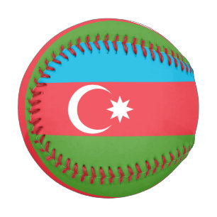 Patriotic baseball with flag of Azerbaijan