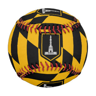 Patriotic baseball with flag of Baltimore, USA