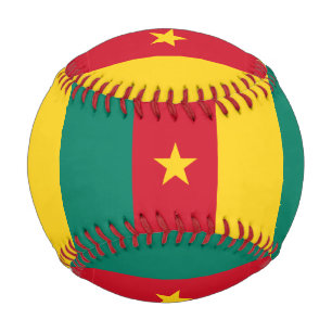 Patriotic baseball with flag of Cameroon