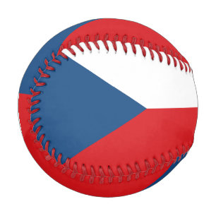 Patriotic baseball with flag of Czechia