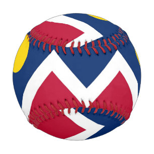 Patriotic baseball with flag of Denver, USA