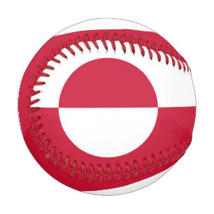 Patriotic baseball with flag of Greenland