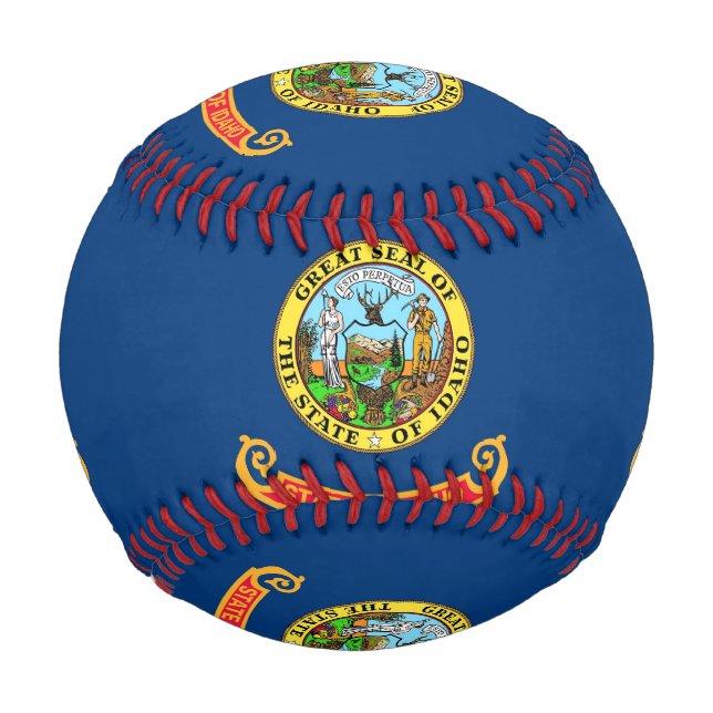 Patriotic baseball with flag of Idaho, USA (Back)
