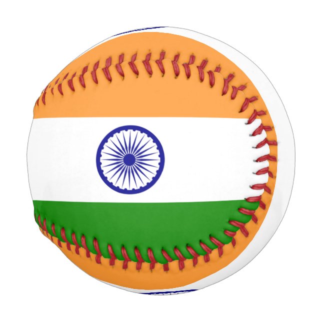 Patriotic baseball with flag of India (Front Right)