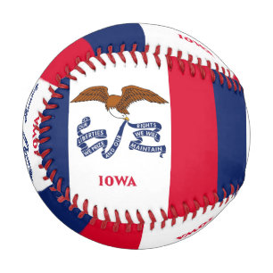 Patriotic baseball with flag of Iowa, USA