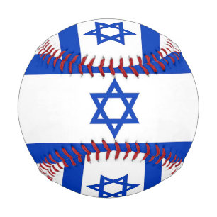Patriotic baseball with flag of Israel