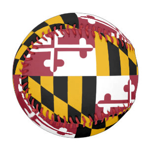 Patriotic baseball with flag of Maryland, USA
