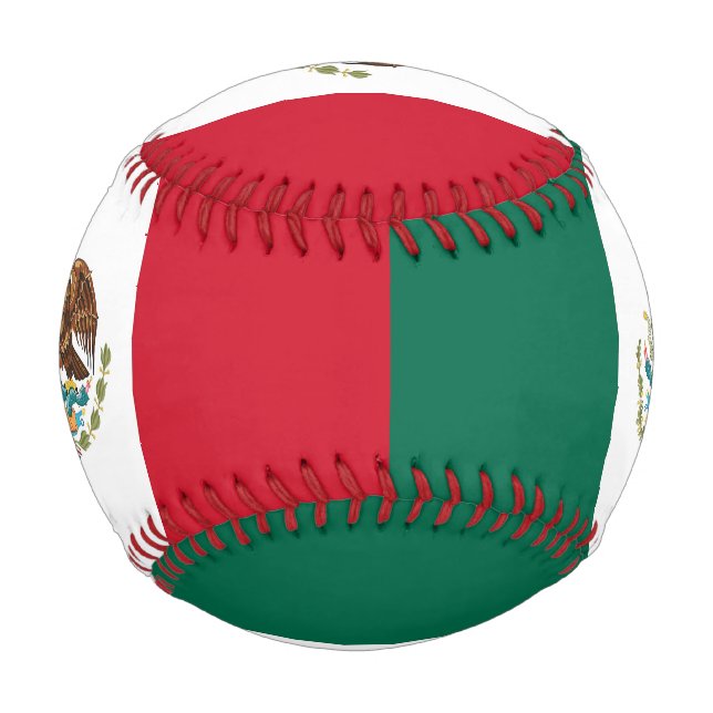 Patriotic baseball with flag of Mexico (Back)