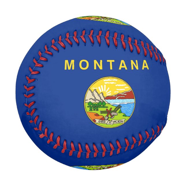 Patriotic baseball with flag of Montana, USA (Front Left)