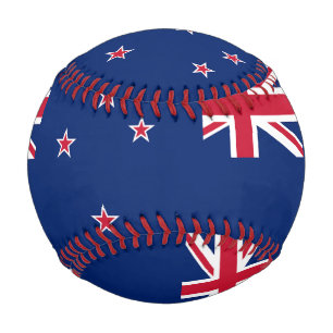 Patriotic baseball with flag of New Zealand