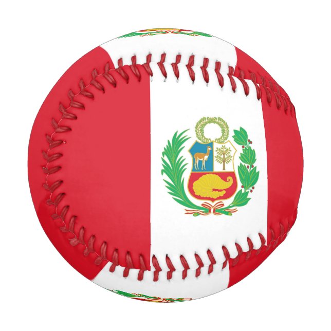 Patriotic baseball with flag of Peru (Front Left)
