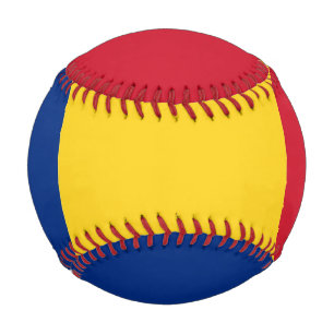 Patriotic baseball with flag of Romania