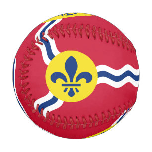 Patriotic baseball with flag of St. Louis, USA