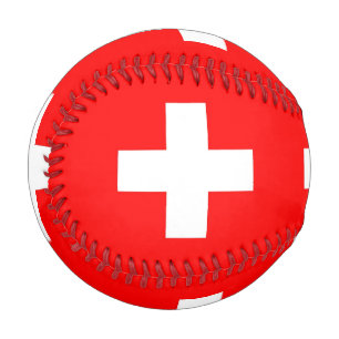 Patriotic baseball with flag of Switzerland