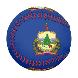 Patriotic baseball with flag of Vermont