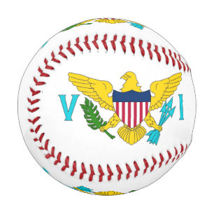 Patriotic baseball with flag of Virgin Islands