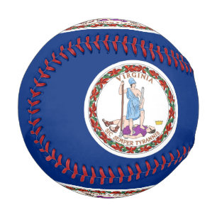 Patriotic baseball with flag of Virginia