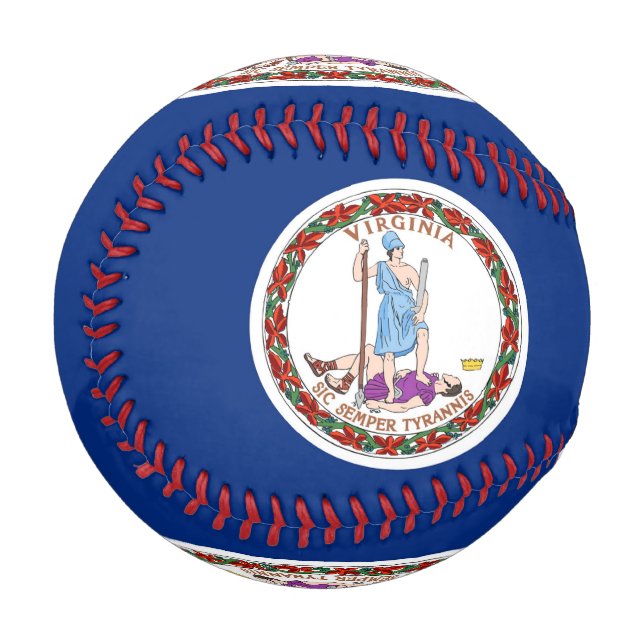 Patriotic baseball with flag of Virginia (Front Left)