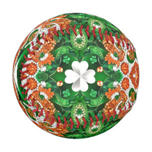 Patriotic baseball with Irish Colours