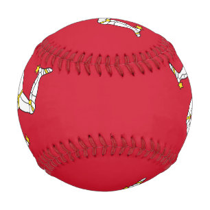 Patriotic baseball with Isle of Man flag