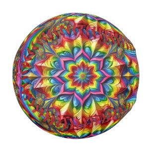 Patriotic baseball with LGBTQ Colours