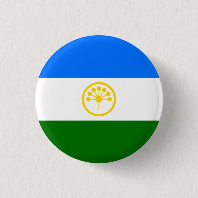 Patriotic Bashkortostan Flag 1 Inch Round Button (Front)