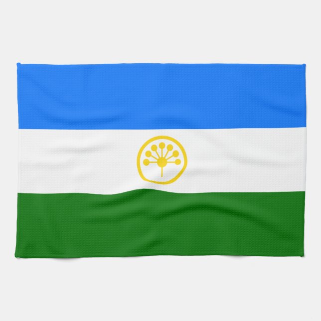 Patriotic Bashkortostan Flag Kitchen Towel (Horizontal)