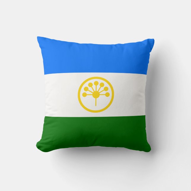 Patriotic Bashkortostan Flag Throw Pillow (Front)