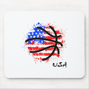 Patriotic Basketball 4th Of July Men Usa American Mouse Pad